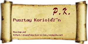 Pusztay Koriolán névjegykártya